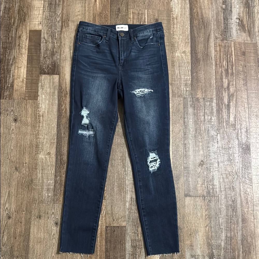 William Rast Blue Skinny Jeans Distressed